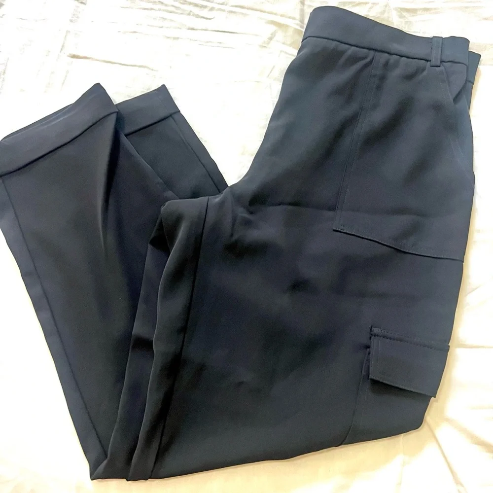 Maison d’Amile Paris,Tailored Cargo Pants Silky Tapered Cuffed Ankle,Size US 10